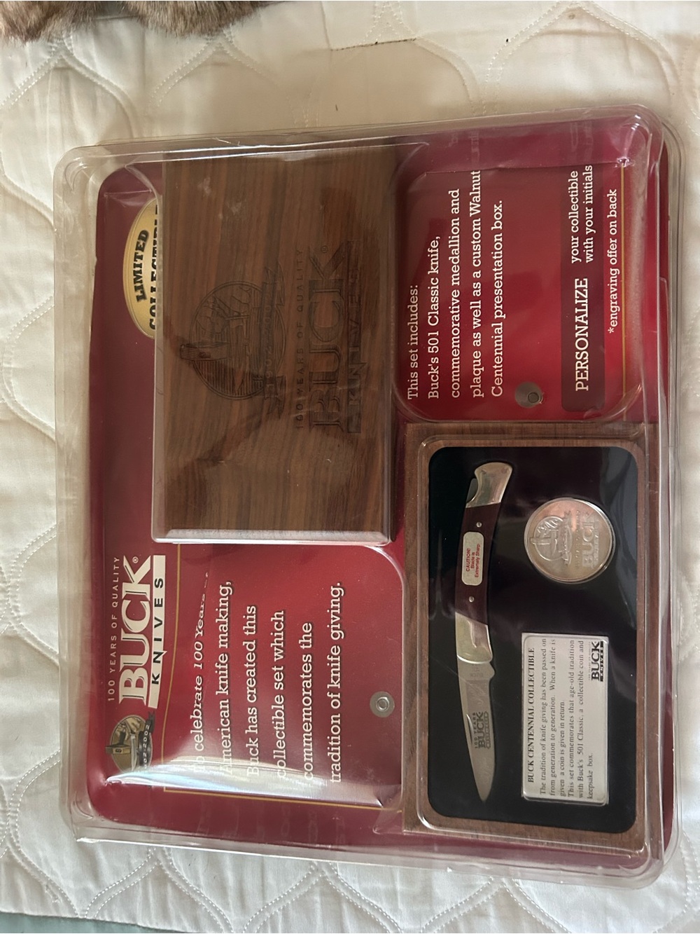 Buck Red and Brown Centennial Collectible Knife Set